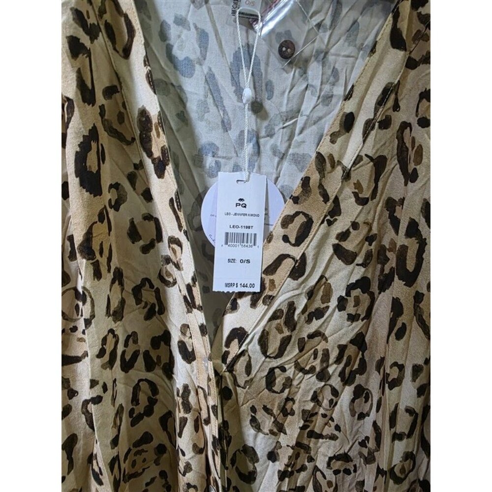 NWT PilyQ Q Jennifer O/S Leo Leopard Kimono Swim Cover-Up 125431 - Picture 6 of 8